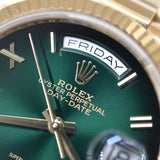 2024 Rolex Daydate 36 Ombre Green Dial Full Yellow Gold Ref. 128238 A001740