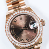 2025 Rolex Datejust 28 Chocolate Diamonds Bezel Ref. 279135RBR A001600
