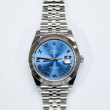 2023 Rolex Datejust 41 Azzurro Blue Smooth Jubilee Ref. 126300 A001111