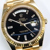 2025 Rolex Day Date 40 Onyx Diamonds Dial YG Ref. 228238 A001428