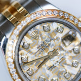 2015 Rolex Datejust 26 Champagne Meteorite Diamonds Dial Diamonds Bezel Jubilee 2T YG Ref. 179383 A001520