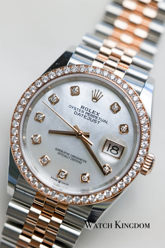 2023 Rolex Datejust 36 MOP Dial Two Tone Rose Gold