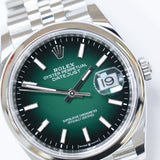 2026 Rolex Datejust 36 Ombre Green Smooth Jubilee Ref. 126200 A001806
