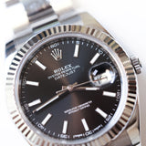 2017 Rolex Datejust 41 Black Fluted Oyster Ref. 126334 B00323