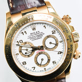 2005 Rolex Daytona White Dial Leather Strap Ref. 116518