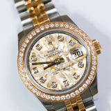 2015 Rolex Datejust 26 Champagne Meteorite Diamonds Dial Diamonds Bezel Jubilee 2T YG Ref. 179383 A001520