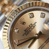 2017 Rolex Lady Datejust 28mm Champagne Diamonds Dial Two Tone YG Ref. 279173 B00320