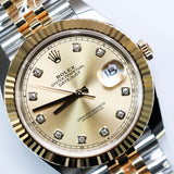 2025 Rolex Datejust 41 Champagne Diamonds Dial Fluted Jubilee Ref. 126333 A000797
