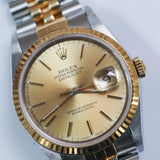 1994 Rolex Datejust 36 Champagne Index Dial 2T YG Ref. 16233 A001577
