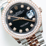 2023 Rolex Datejust 36 Black Dial Diamonds Dial Two Tone RG