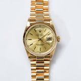 Rolex Daydate 36 Champagne Index Dial Yellow Gold Ref. 18038 A001605