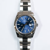 2023 Rolex Datejust 41 Blue Dial Smooth Oyster Ref. 126300 A001730