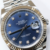 2025 Rolex Datejust 41 Blue Diamonds Dial Fluted Jubilee Ref. 126334 A001824
