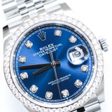 2021 Rolex Datejust 36 Blue Dial Diamonds Bezel Jubilee Ref. 126284RBR