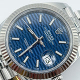 2023 Rolex Datejust 41 Blue Motif Dial Fluted Jubilee Ref. 126334 B00293