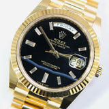 2025 Rolex Day Date 40 Onyx Diamonds Dial YG Ref. 228238 A001428