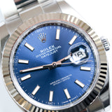2023 Rolex Datejust 41 Fluted Oyster Blue Dial Ref. 126334 A001717