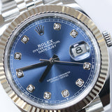 2025 Datejust 41 Blue Diamonds Fluted Jubilee Ref. 126334 A001785