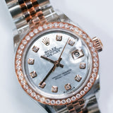 2026 Rolex Datejust 28 MOP Diamonds Dial Diamonds Bezel Jubilee 2T RG Ref. 279381RBR A001550