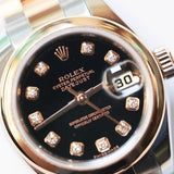 2007 Rolex Lady Datejust 26 Black Diamonds Dial Two Tone RG Ref. 179161 B00355
