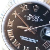 2015 Rolex Datejust 26 Black Roman Dial Fluted Jubilee Ref. 179174 B00185