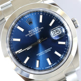 2026 Rolex Datejust 41 Blue Dial Smooth Oyster Ref.126300 A001335