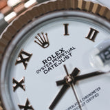 2026 Rolex Lady Datejust 28 White Roman Numerals Dial Fluted Jubilee Two Tone RG Ref. 279171 A001838