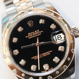 2017 Rolex Lady Datejust 31 Black Diamonds Dial Diamonds Bezel Two-tone RG Ref. 178341 B00350