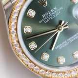 2025 Rolex Datejust 31 Green Dial Diamonds Bezel Ref. 278383RBR A000952