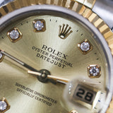 Rolex Datejust 26 Champagne Diamonds Dial Fluted Jubilee Ref. 69173G A001602