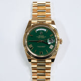 2025 Rolex Daydate 40 Green Dial Yellow Gold Ref. 228238