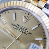 2022 Rolex Datejust 36 Champagne Dial Fluted Jubilee Two Tone Yellow Gold