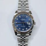 2025 Rolex Datejust 41 Blue Diamonds Dial Fluted Jubilee Ref. 126334 A001824