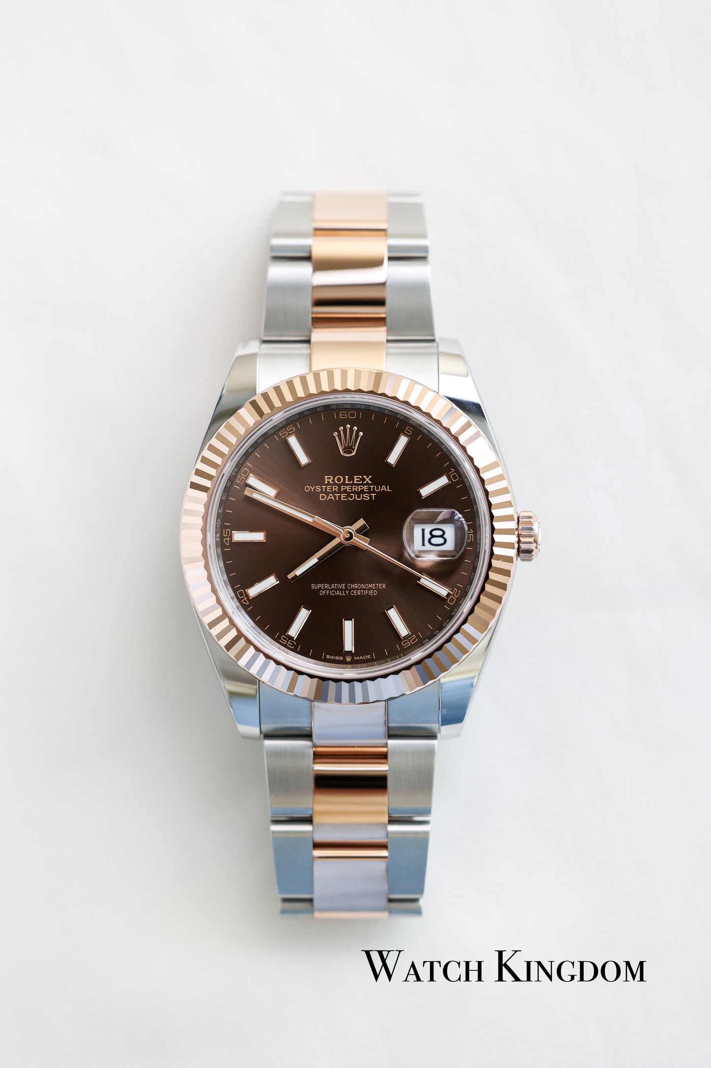 2023 Rolex Datejust 41 Chocolate Dial Fluted Oyster Two Tone RG