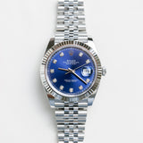 2023 Rolex Datejust 41 Blue Diamonds Dial Fluted Jubilee