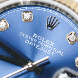 2022 Rolex Datejust 36 Blue Dial Diamond Dial Fluted Jubilee Ref. 126234 A000922
