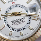 2023 Rolex Sky Dweller White Dial Fluted Two Tone YG