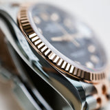 2023 Rolex Datejust 36 Black Dial Fluted Jubilee Two Tone Rose Gold