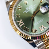 2026 Rolex Datejust 36 Green Roman Diamond Dial 2T YG Ref.126233 A001375