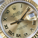 2021 Rolex Datejust 28 Champagne Roman Numerals Dial Two Tone Fluted Jubilee Ref. 279173 A001737