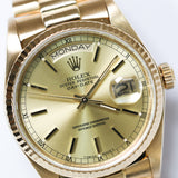 Rolex Daydate 36 Champagne Index Dial Yellow Gold Ref. 18038 A001605