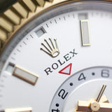 2023 Rolex Sky Dweller White Dial Fluted Two Tone YG