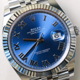 2022 Rolex Datejust 41 Blue Dial Fluted Jubilee