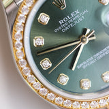 2025 Rolex Datejust 31 Olive Green Diamond Bezel Ref. 278383RBR A001038