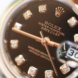 2007 Rolex Lady Datejust 26 Black Diamonds Dial Two Tone RG Ref. 179161 B00355