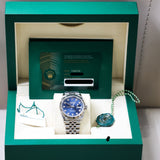 2022 Rolex Datejust 36 Blue Dial Diamond Dial Fluted Jubilee Ref. 126234 A000922