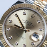 2023 Rolex Datejust 41 Champagne Diamonds Dial Fluted Jubliee Ref. 126333 A001712