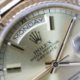 Rolex Daydate 36 Champagne Index Dial Yellow Gold Ref. 18038 A001605