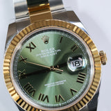 2026 Rolex Datejust 41 Two Tone Green Roman Dial Ref. 126333 A001757