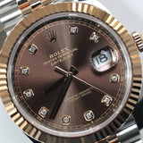 2026 Rolex Datejust 41 Chocolate Diamonds Dial Fluted Jubilee 2T RG Ref. 126331 A001521
